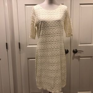 Banana Republic Cream Lace 14 ECU pencil dress